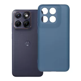   Motorola Edge 70 Fusion 5G szilikon tok – kameravédős, matt kék hátlaptok velúr belsővel, Silicone