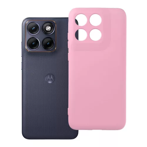 Motorola Edge 70 Fusion 5G szilikon tok – kameravédős, matt púderrózsaszín hátlaptok velúr belsővel, Silicone