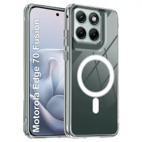   Motorola Edge 70 Fusion 5G MagSafe tok – átlátszó hibrid hátlaptok megerősített sarkokkal, Clear Mag Cover (MID)