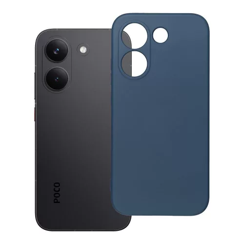 Xiaomi Poco X8 Pro 5G szilikon tok – kameravédős, matt kék hátlaptok velúr belsővel, Silicone
