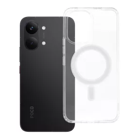   Xiaomi Poco X8 Pro Max 5G MagSafe tok – átlátszó hibrid hátlaptok megerősített sarkokkal, Clear Mag Cover (MID)