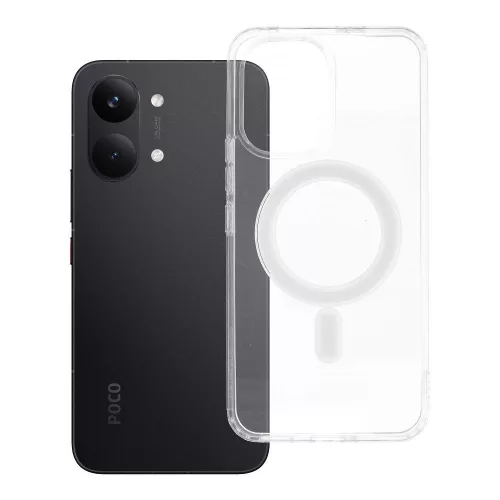 Xiaomi Poco X8 Pro Max 5G MagSafe tok – átlátszó hibrid hátlaptok megerősített sarkokkal, Clear Mag Cover (MID)