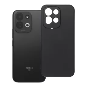   Xiaomi Redmi 17 4G / Redmi 17 5G szilikon tok – kameravédős, matt fekete hátlaptok velúr belsővel, Silicone