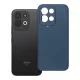 Xiaomi Redmi 17 4G / Redmi 17 5G szilikon tok – kameravédős, matt kék hátlaptok velúr belsővel, Silicone
