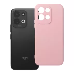   Xiaomi Redmi 17 4G / Redmi 17 5G szilikon tok – kameravédős, matt púderrózsaszín hátlaptok velúr belsővel, Silicone
