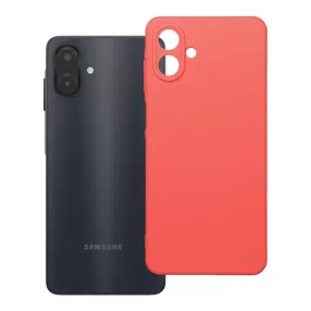   Samsung Galaxy A08 / A07 szilikon tok – matt narancssárga hátlaptok velúr belsővel, Silicon