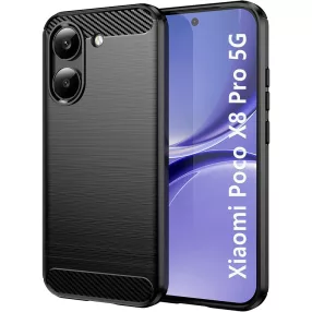   Xiaomi Poco X8 Pro 5G szilikon tok – karbon mintás fekete hátlaptok, Carbon Case