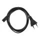 2 pin (C7) rádió és tápkábel SN-14 – 1,5 m, univerzális hálózati kábel, fekete