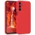 Samsung Galaxy A16 4G / A16 5G szilikon tok, hátlaptok, telefon tok, velúr belsővel, matt, piros, Silicon