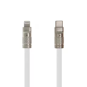   USB-C - Lightning kábel 1,2m 27W PD gyorstöltő töltőkábel fehér szilikon, Setty KZC-L-1.2270