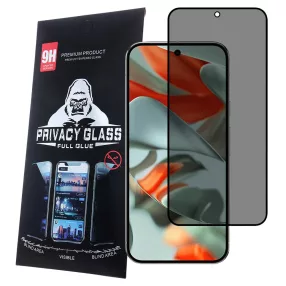   Google Pixel 9 Pro XL 5G üvegfólia, tempered glass, előlapi, edzett, hajlított, fekete kerettel, betekintés védelemmel, Privacy