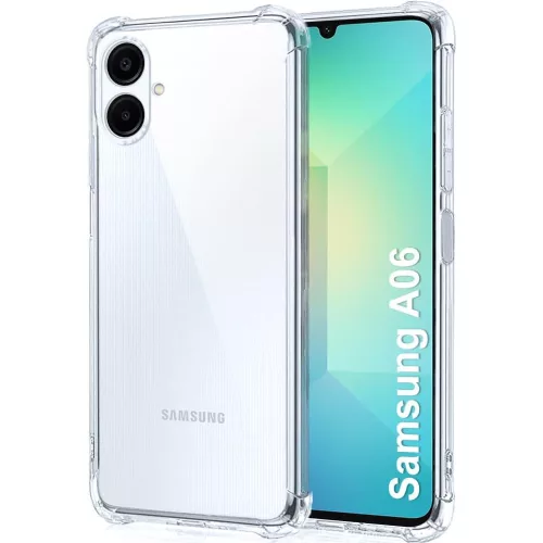 Samsung Galaxy A06 szilikon tok, hátlaptok, telefon tok, erősített sarkokkal, átlátszó, Anti Shock, 1.5mm