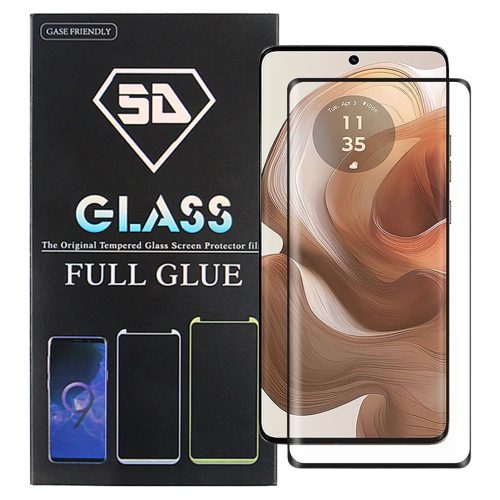 Motorola Edge 50 Ultra 5G üvegfólia, tempered glass, előlapi, 5D, edzett, hajlított, fekete kerettel