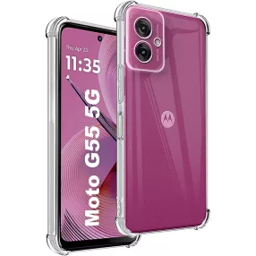   Motorola Moto G55 5G szilikon tok, hátlaptok, telefon tok, erősített sarkokkal, átlátszó, Anti Shock, 1.5mm
