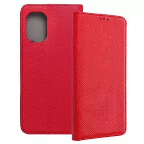   Motorola Moto G55 5G könyvtok, fliptok, telefon tok, mágneszáras, bankkártyatartós, piros