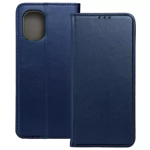 Motorola Moto G55 5G könyvtok, fliptok, telefon tok, mágneszáras, bankkártyatartós, sötétkék, Smart Magnetic