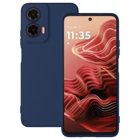   Motorola Moto G35 5G szilikon tok, hátlaptok, telefon tok, velúr belsővel, matt, sötétkék, Silicon
