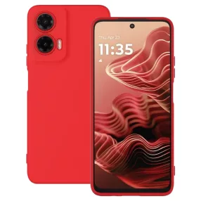   Motorola Moto G35 5G szilikon tok, hátlaptok, telefon tok, velúr belsővel, matt, piros, Silicon