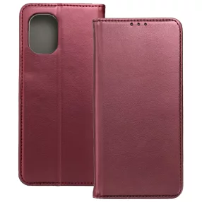   Motorola Moto G35 5G könyvtok, fliptok, telefon tok, mágneszáras, bankkártyatartós, bordó, Smart Magnetic