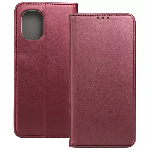 Motorola Moto G35 5G könyvtok, fliptok, telefon tok, mágneszáras, bankkártyatartós, bordó, Smart Magnetic