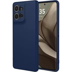   Motorola Edge 50 Neo 5G / Edge 60 Neo 5G szilikon tok, hátlaptok, telefon tok, velúr belsővel, matt, sötétkék, Silicon