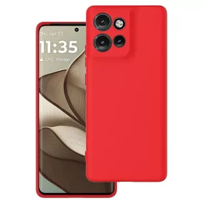   Motorola Edge 50 Neo 5G / Edge 60 Neo 5G szilikon tok, hátlaptok, telefon tok, velúr belsővel, matt, piros, Silicon