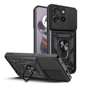   Motorola Edge 50 Neo 5G / Edge 60 Neo 5G hátlap tok, telefon tok, kitámasztható, mágneses, ütésálló, fekete, Defender Slide