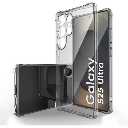 Samsung Galaxy S25 Ultra 5G szilikon tok, hátlaptok, telefon tok, erősített sarkokkal, átlátszó, Anti Shock, 1.5mm