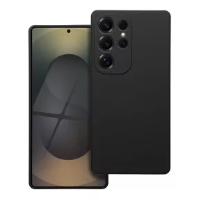   Samsung Galaxy S25 Ultra 5G szilikon tok, hátlaptok, telefon tok, velúr belsővel, matt, fekete, Silicon