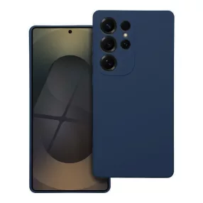   Samsung Galaxy S25 Ultra 5G szilikon tok, hátlaptok, telefon tok, velúr belsővel, matt, sötétkék, Silicon