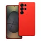 Samsung Galaxy S25 Ultra 5G szilikon tok, hátlaptok, telefon tok, velúr belsővel, matt, piros, Silicon