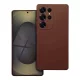 Samsung Galaxy S25 Ultra 5G szilikon tok, hátlaptok, telefon tok, velúr belsővel, matt, barna, Silicon