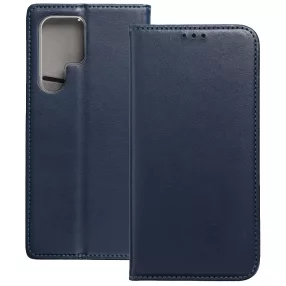   Samsung Galaxy S25 Ultra 5G könyvtok, fliptok, telefon tok, mágneszáras, bankkártyatartós, sötétkék, Smart Magnetic