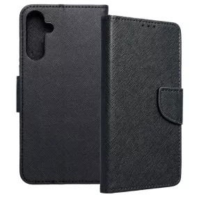   Samsung Galaxy A16 4G / A16 5G könyvtok, fliptok, telefon tok, mágneszáras, bankkártyatartós, fekete, Fancy