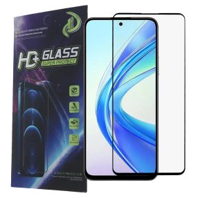   Honor X7b / X7c / Honor 90 Smart 5G / 200 Smart 5G üvegfólia, tempered glass, előlapi, 9D, edzett, hajlított, fekete kerettel