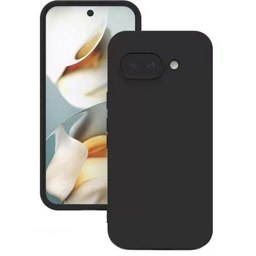 Google Pixel 9a 5G szilikon tok, hátlaptok, telefon tok, matt, fekete