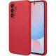 Samsung Galaxy A36 5G szilikon tok, hátlaptok, telefon tok, velúr belsővel, matt, piros, Silicon
