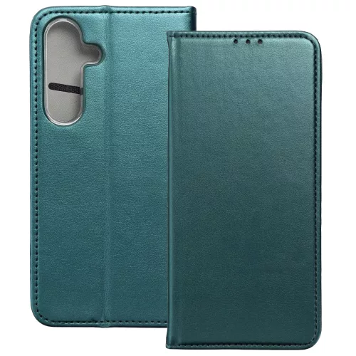 Samsung Galaxy A36 5G / A56 5G könyvtok, fliptok, telefon tok, mágneszáras, bankkártyatartós, zöld, Smart Magnetic