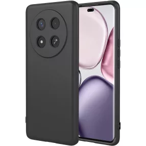   Honor Magic7 Lite 5G szilikon tok, hátlaptok, telefon tok, velúr belsővel, matt, fekete, Silicon