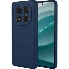   Xiaomi Redmi Note 14 Pro 5G szilikon tok, hátlaptok, telefon tok, velúr belsővel, matt, sötétkék, Silicon