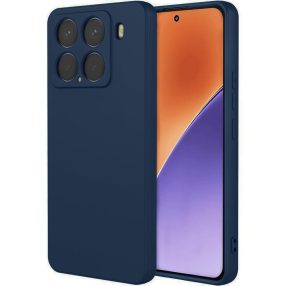   Xiaomi 15 5G szilikon tok, hátlaptok, telefon tok, velúr belsővel, matt, sötétkék, Silicon