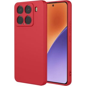   Xiaomi 15 5G szilikon tok, hátlaptok, telefon tok, velúr belsővel, matt, piros, Silicon