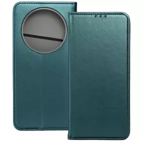   Honor Magic7 Lite 5G könyvtok, fliptok, telefon tok, mágneszáras, bankkártyatartós, zöld, Smart Magnetic