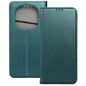   Xiaomi Redmi Note 14 Pro 5G / Redmi Note 14 Pro Plus 5G könyvtok, fliptok, telefon tok, mágneszáras, bankkártyatartós, zöld, Smart Magnetic