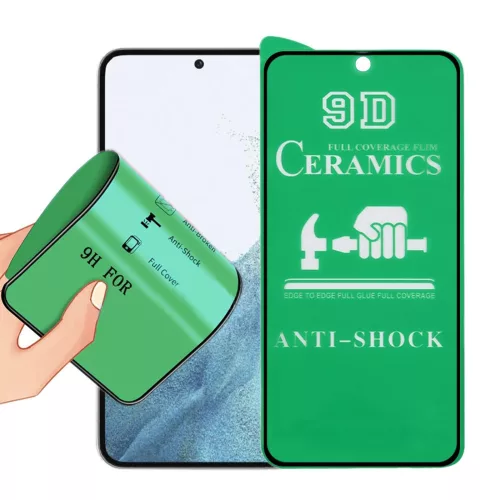 Samsung Galaxy A36 5G / A56 5G képernyővédő fólia, kijelzővédő, flexibilis, kerámia, 9D, fekete kerettel