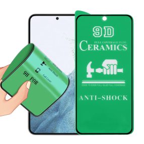   Xiaomi 14T 5G / 14T Pro 5G képernyővédő fólia, kijelzővédő, flexibilis, kerámia, 9D, fekete kerettel