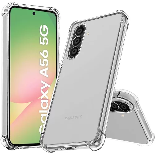 Samsung Galaxy A56 5G szilikon tok, hátlaptok, telefon tok, erősített sarkokkal, átlátszó, Anti Shock, 1.5mm