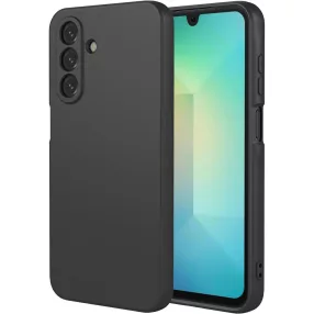   Samsung Galaxy A26 5G szilikon tok, hátlaptok, telefon tok, velúr belsővel, matt, fekete, Silicon