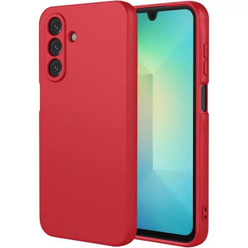 Samsung Galaxy A26 5G szilikon tok, hátlaptok, telefon tok, velúr belsővel, matt, piros, Silicon