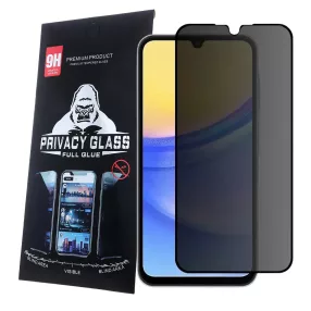   Samsung Galaxy A26 5G üvegfólia, tempered glass, előlapi, edzett, hajlított, fekete kerettel, betekintés védelemmel, Privacy